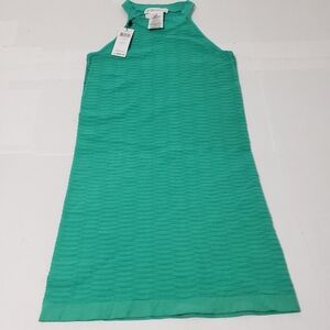 BCBGeneration High Neck Seamless Bodycon Dress Women's Jade Teal Green sz M/L